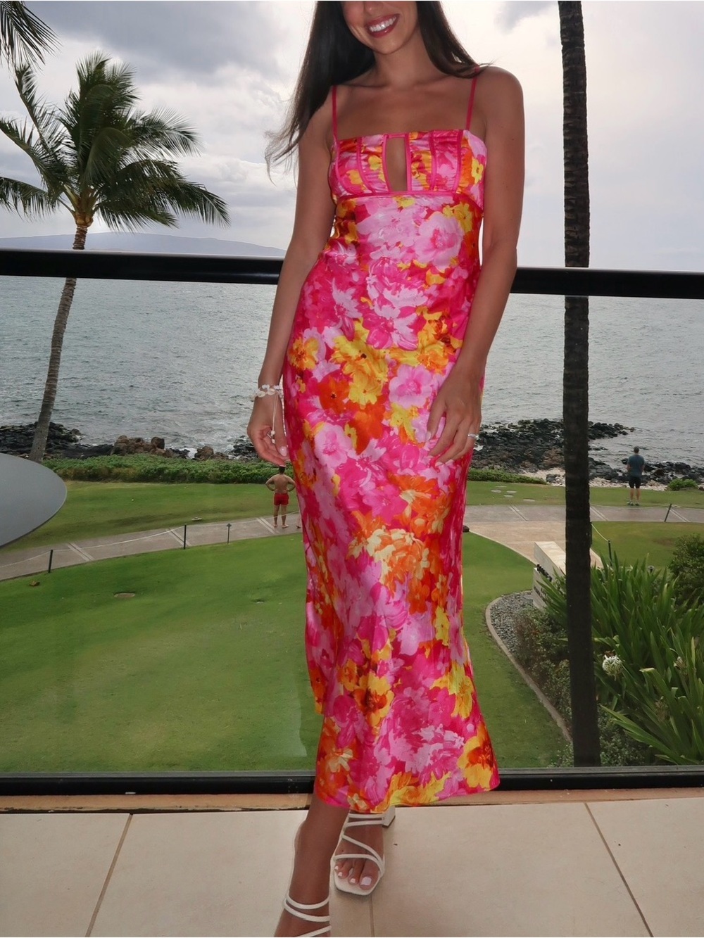 Fortunate one Floral Pink & Yellow Slip Maxi Dress - 4